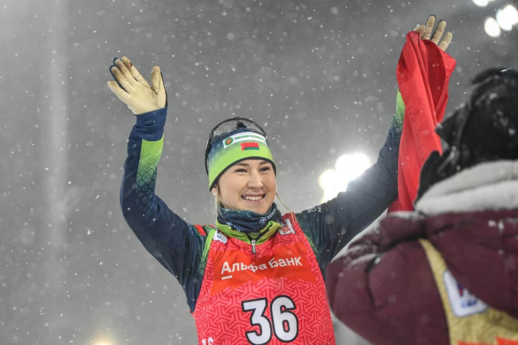 Белорусская биатлонистка Динара Смольская.