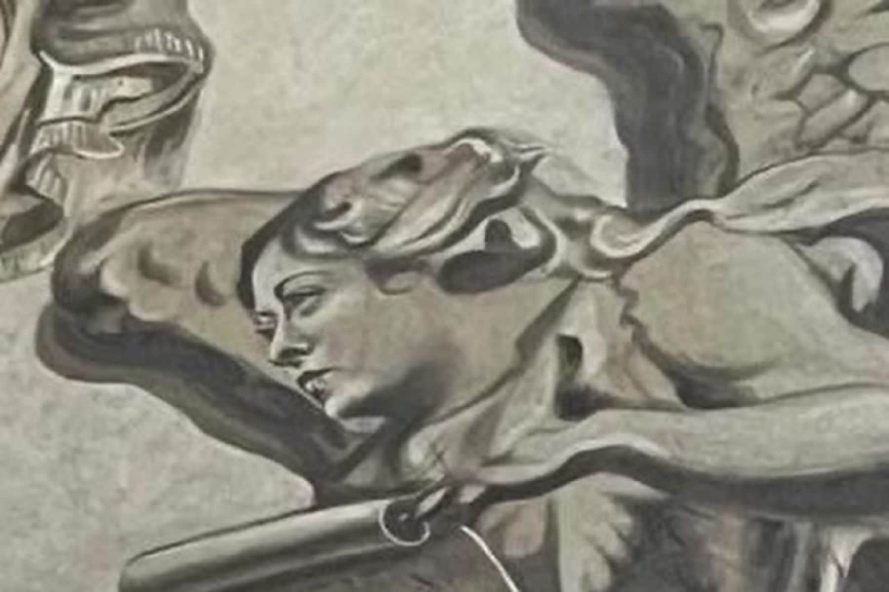 Фрагмент композиции над мраморным бюстом последнего итальянского короля Умберто II. © giorgiameloni, instagram.com