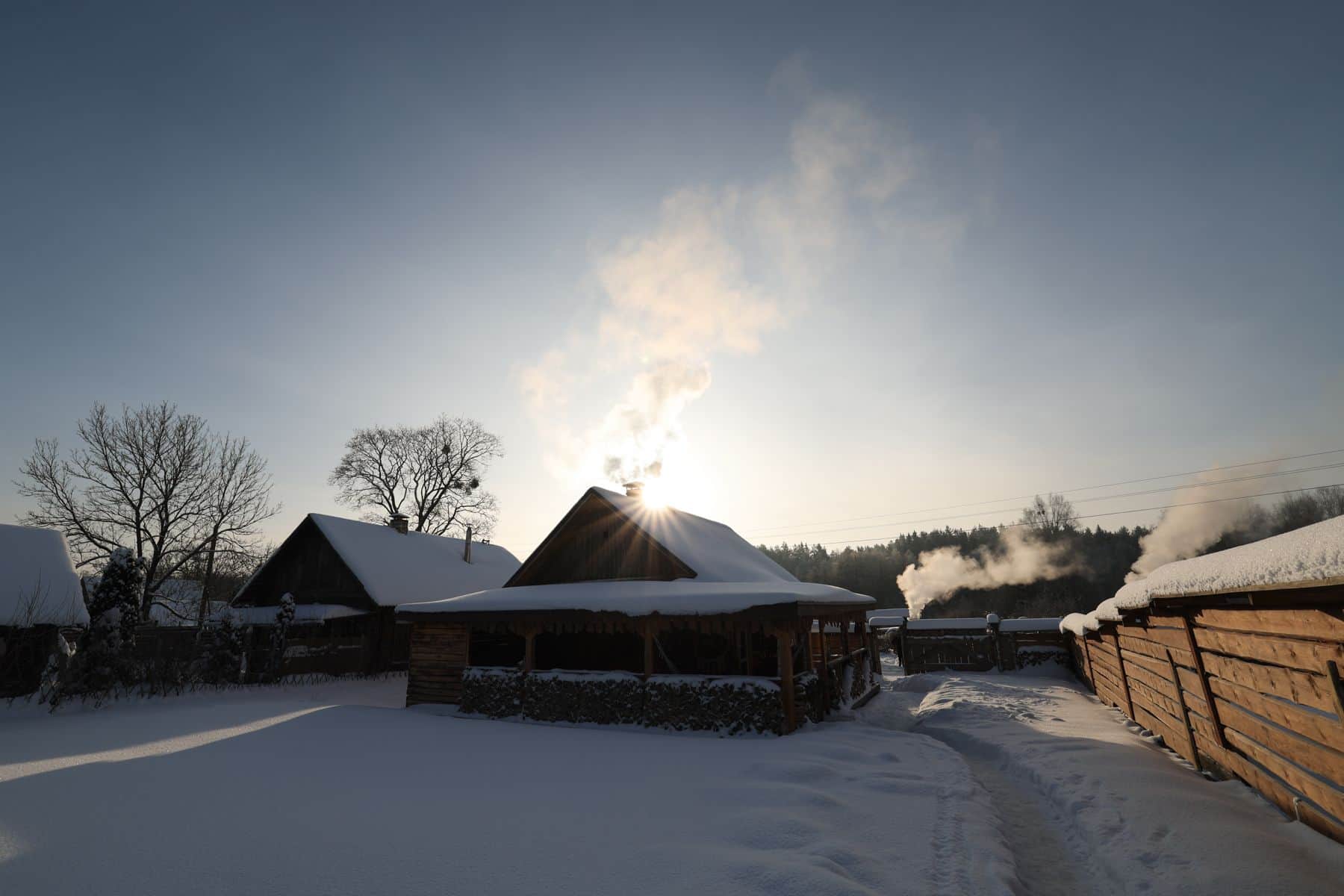 Деревня Ливье зимой