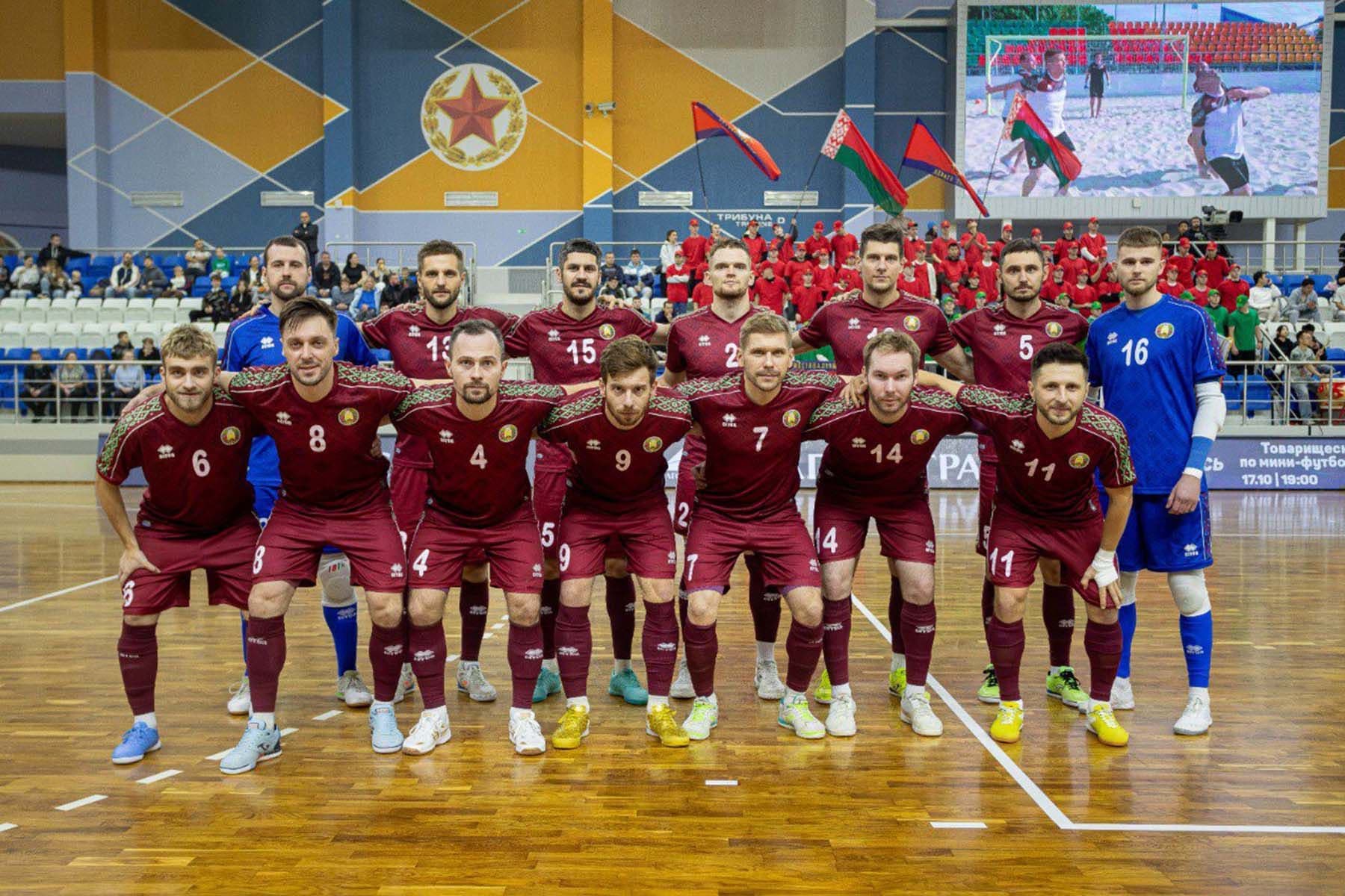 Игроки сборной Беларуси по мини-футболу. © АБФФ