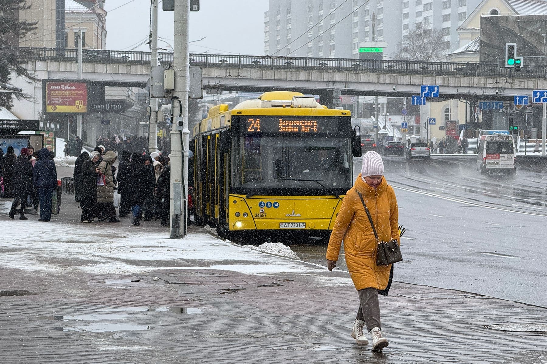 Транспорт в снегопад