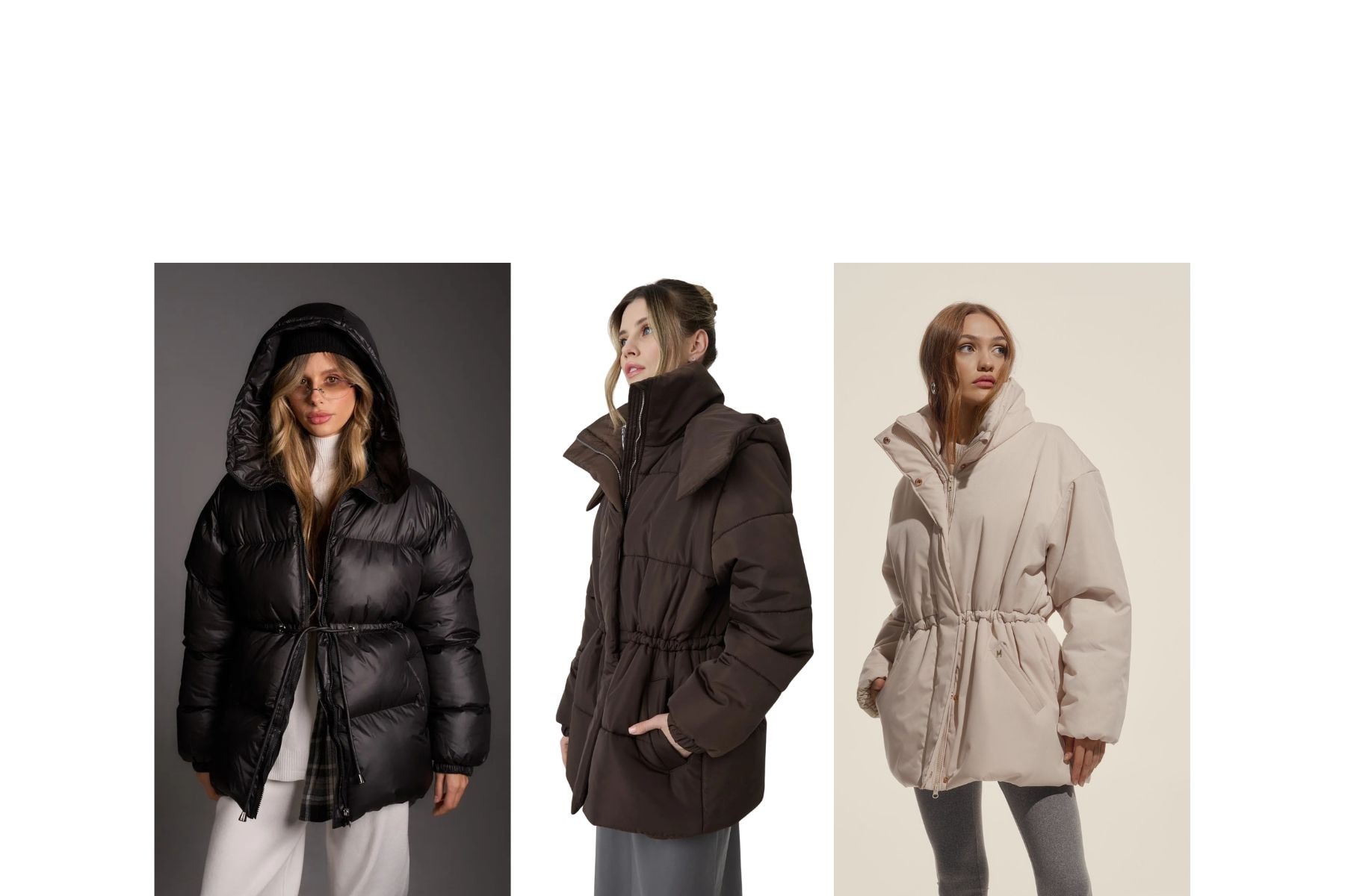 Пуховики с кулиской