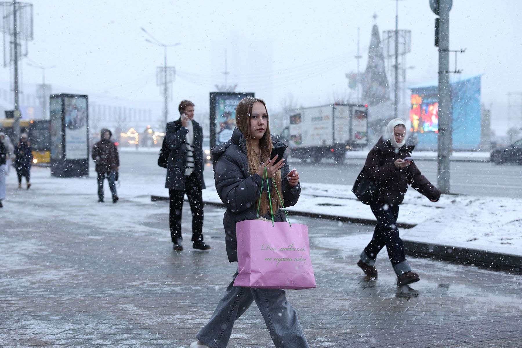 Девушка с покупками в Минске