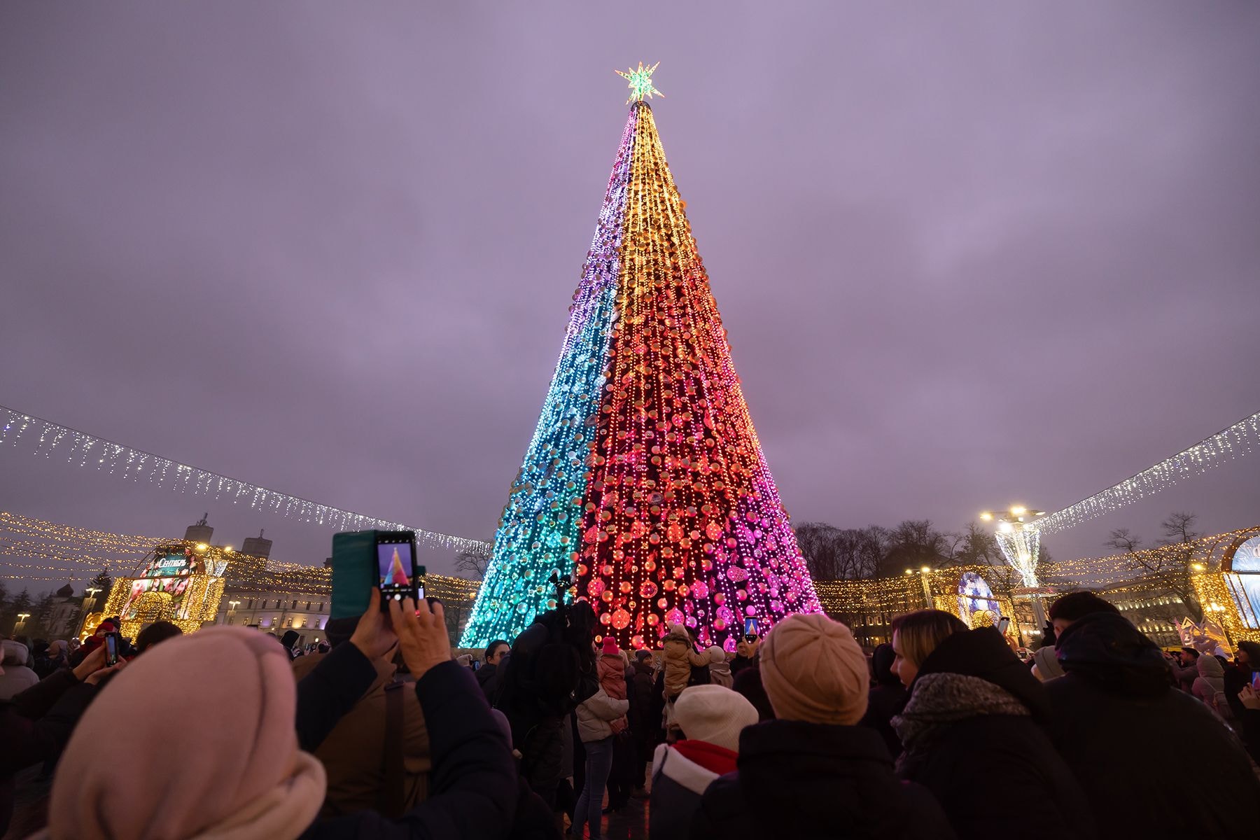 Елка на пл.Октябрьская