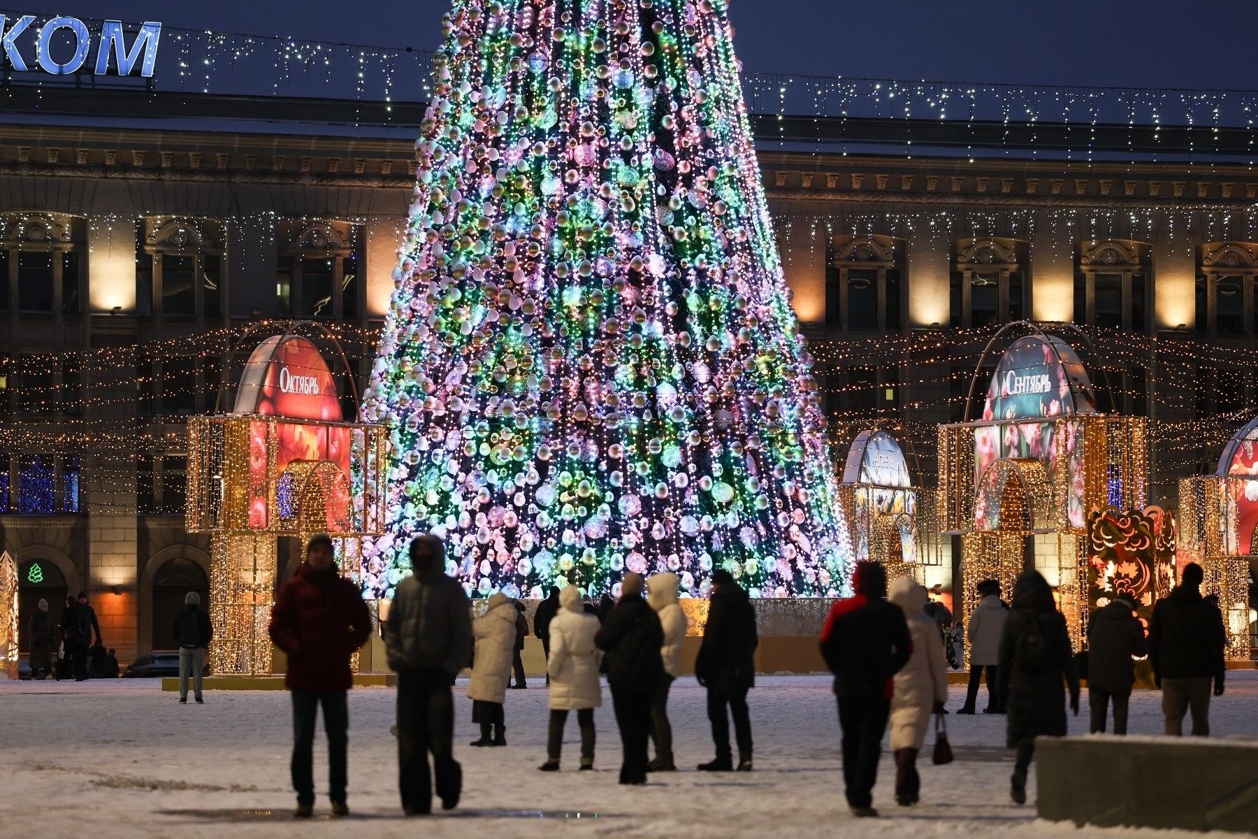 Елка на Октябрьской площади в Минске. © Павел Орловский, Times.by