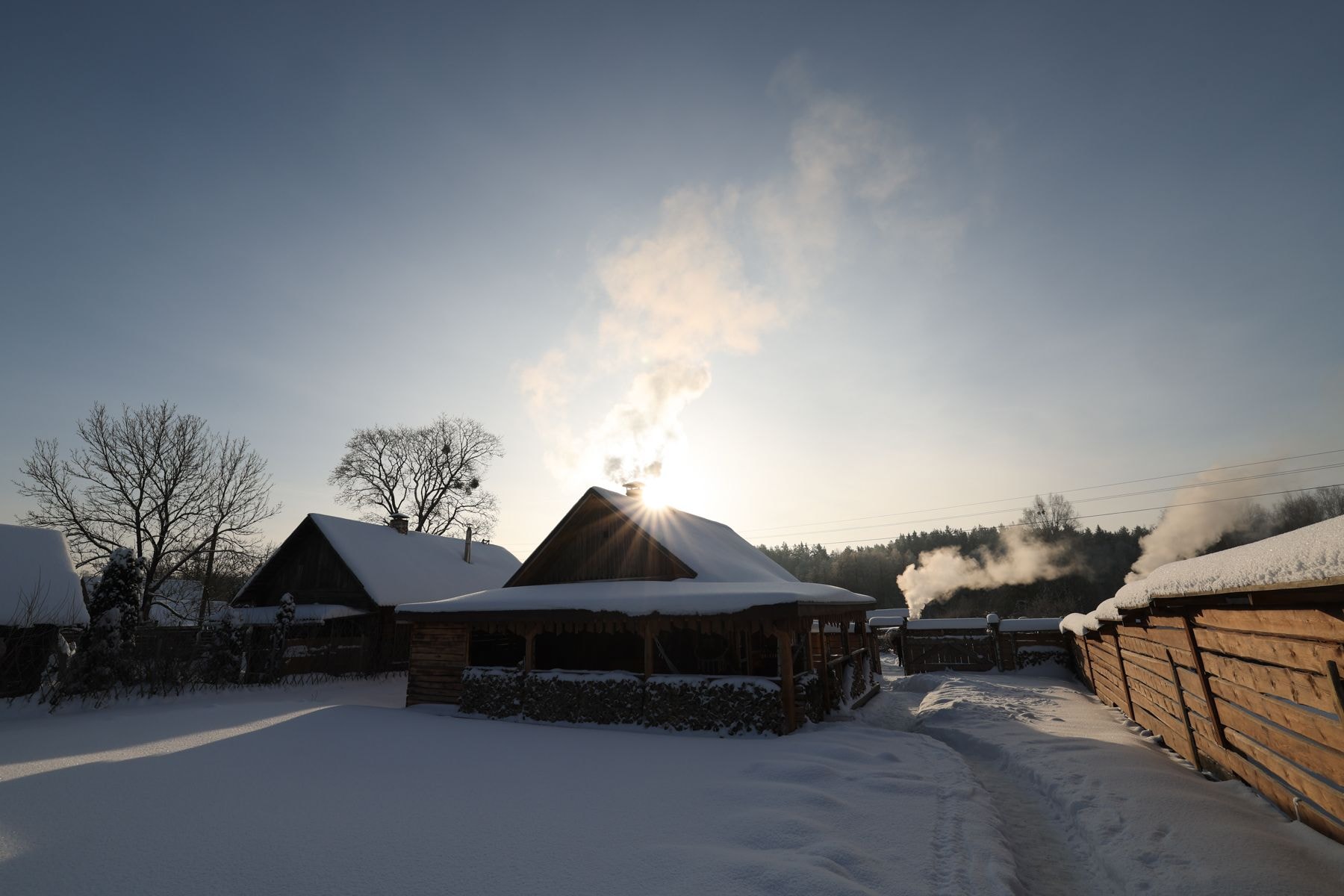 Деревня Ливье зимой
