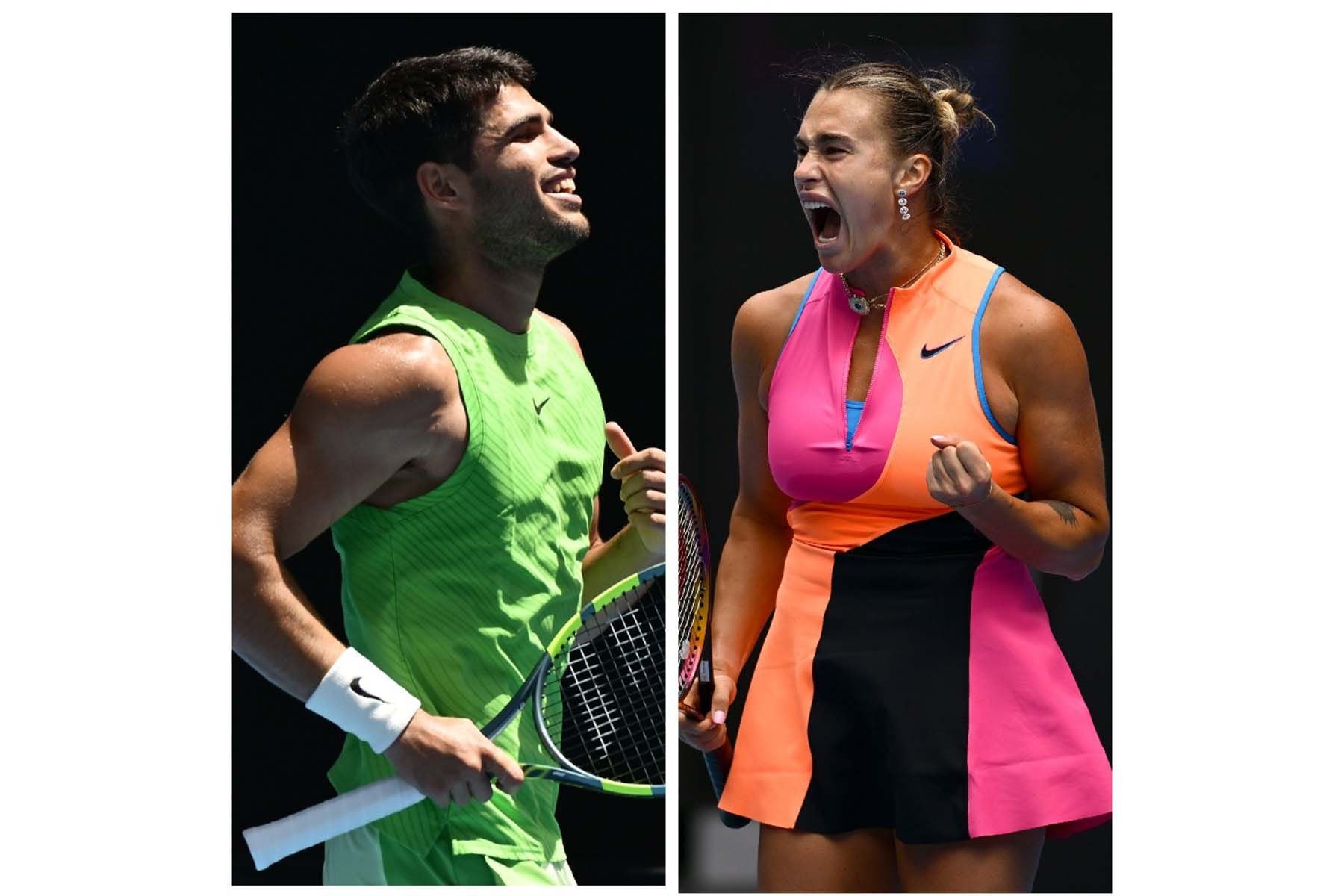 Первые ракетки мира Карлос Алькарас и Арина Соболенко. © #AusOpen, Х